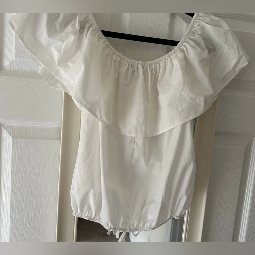 Atmosphere White Ruffle Off-Shoulder Blouse - Picture 2 of 3